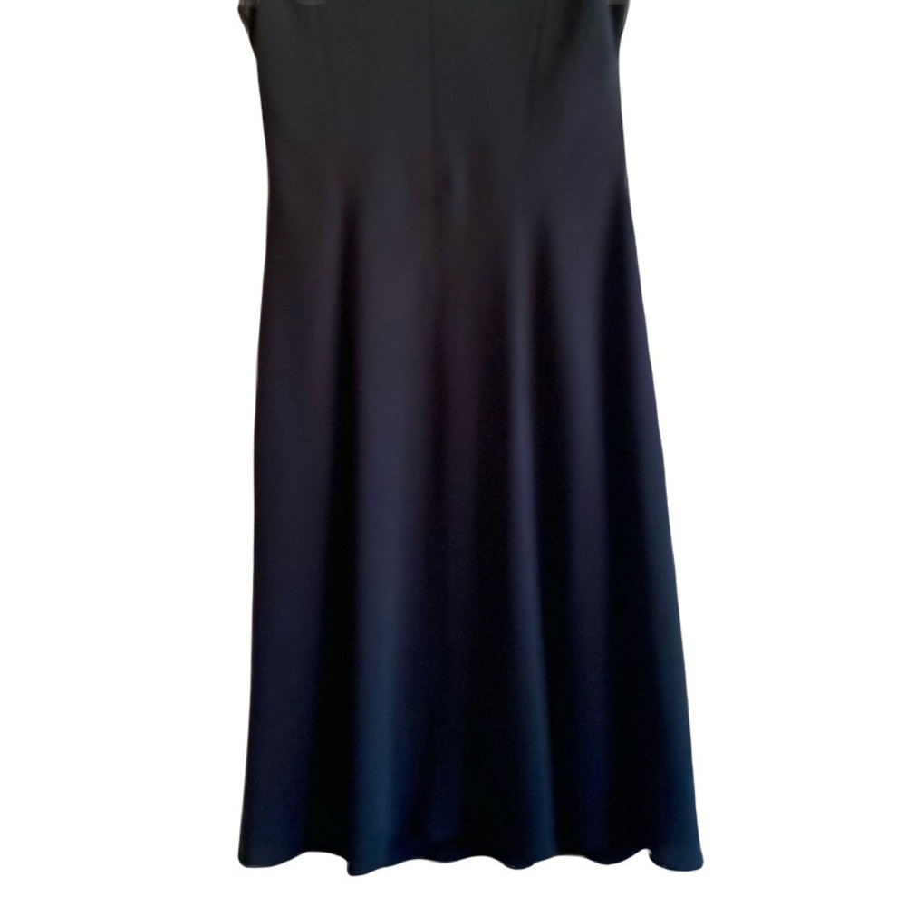 Dress ~ Evan-Picone ~ Vtg.  Black  Sleeveless  Attached Pearl Strands w/ Brooch - Picture 4 of 7
